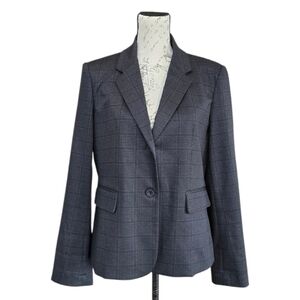 Amanda & Chelsea Black Windowpane Single Breasted Blazer Suit Jacket L